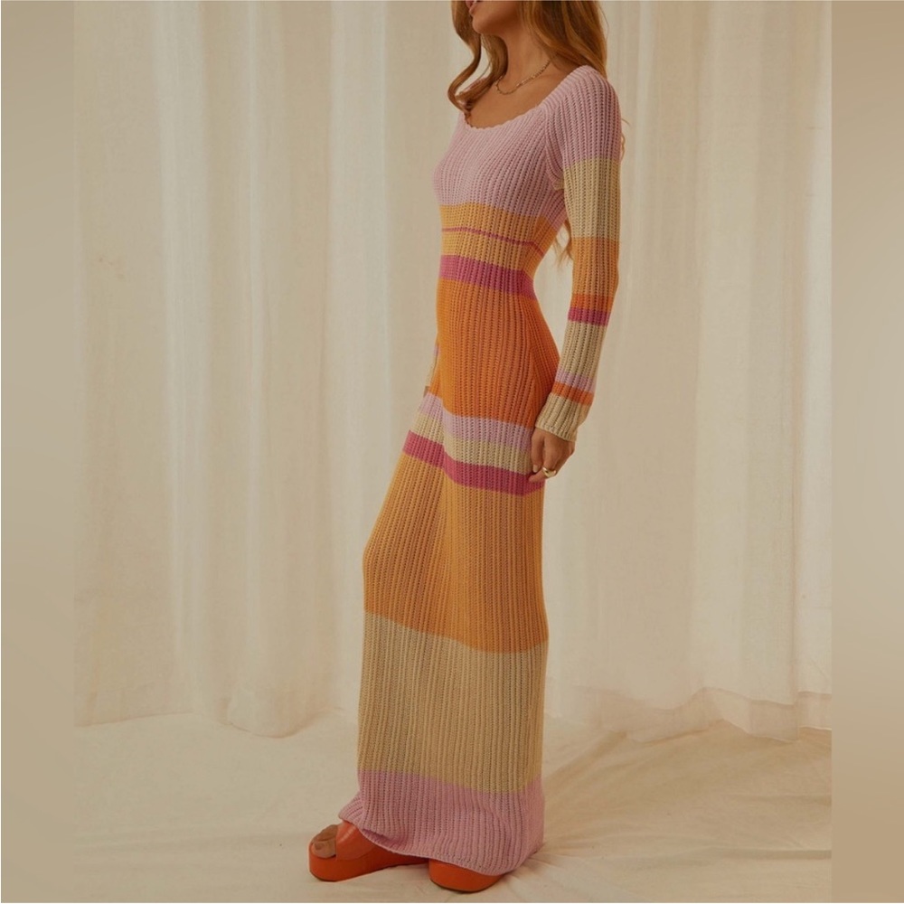 Peppermayo Knit Striped Maxi Dress Size Medium/Large